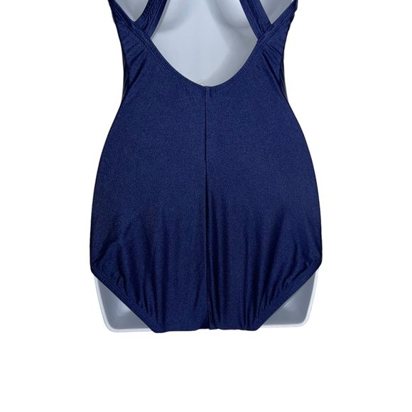 NWOT Speedo Xtra Life Lycra One Piece Swimsuit Womens 12 Navy Swimwear Lined - Picture 8 of 9